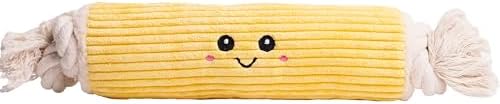 Squeaky Dog Plush Toy, Bakery Bite_Stick Collection, 12", for Various Sized Dogs (Swiss Roll, Large)
