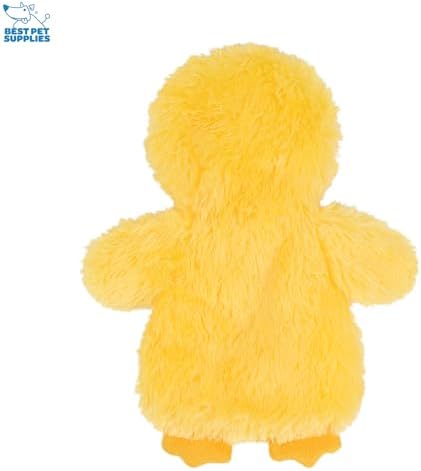 Best Pet Supplies Interactive Squeaky Dog Toy - Baby Chicken, Yellow | Stuffing Free Body, Soft, Squeaks & Crinkles, No Mess, Perfect for Moderate Chewers, Toss and Fetch Play