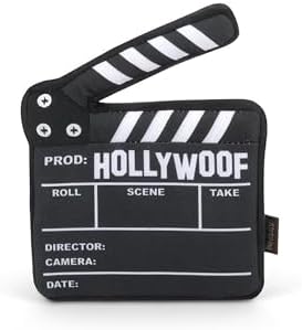 P.L.A.Y. Cute Plush Dog Toys - Hollywoof Cinema, Movie Themed Durable Squeaker Chew Toy, Great for Puppies & Small, Medium, Large Dogs - Machine Washable, Recycled Materials (Doggy Director Board)