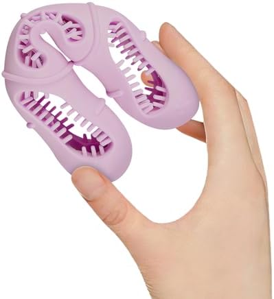 Sausage-Shaped Dog Chew Toy with Teeth Cleaning Bristles (Pink)