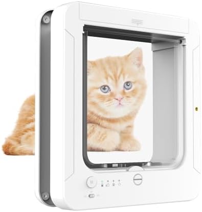 Smart Cat Door for Interior & Exterior Doors, Outer Frame Size 11.5"x10.1"