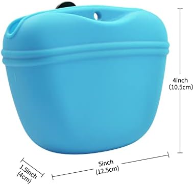 AUDWUD Silicone Dog Treat Pouch with Clicker Magnetic Closure Secure Clip