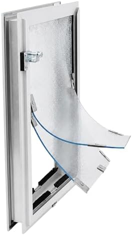 Door Model | Cat & Dog Doors | Energy Efficient Double Vinyl Flaps | Locking Security Cover | Skilled Install Required | Heavy Frame of Extruded Aluminum | Steel Reinforced Corners | Hale Pet Door