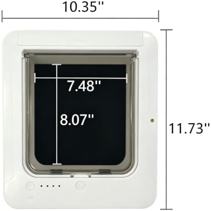 Smart Pet Door Cat Door, Automatic Pet Door, with Collar Sensor & Remote Control, Controllable Entry and Exit Directions(4 Locking Ways), 10.35"x11.73", for Cats & Small Dogs Brown