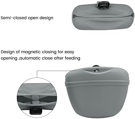 AUDWUD Silicone Dog Treat Pouch with Clicker Magnetic Closure Secure Clip