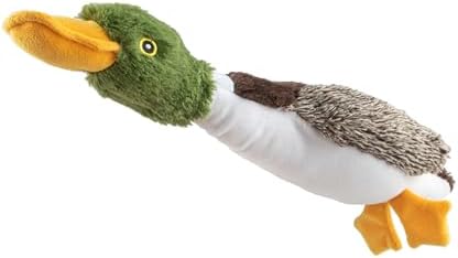 Best Pet Supplies Interactive Squeaky Dog Chew Toy, Ideal Dog Toys for Chewers, Small, Medium & Large Dogs, and Fetch Lovers - Mallard Duck (Brown), Small
