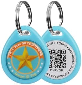 QR Code Smart Pet ID Tag for Cats Dogs - Waterproof Durable Pet Identity Tracking Accessory No Fees & Privacy Protection Personalized for Dogs and Cats(Blue, M)