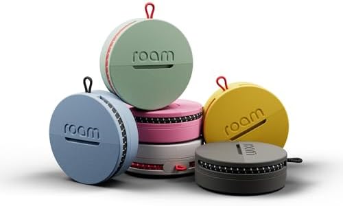ROAM SMART TRACKER Bluetooth Item Locator: iOS & Android Compatible | Waterproof Tracker for Keys, Luggage, Kid & Pet Gear, Built-in Elastic Strap, No Extra App or Fees, Fast Setup, 6-Pack