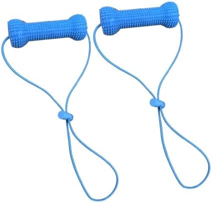 Dog Mouth Opener for Teeth Cleaning, Durable TPR Dog Chew Toy, Pet Dental Care Oral Hygiene, Textured Blue Bone for Medium Large Dogs (2pcs Pet Teething Stick)