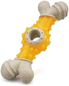 Dog Toy Bone Aggressive Chew Power Dog Bone for Aggressive Chewers, Great Toy for Your Best Friend- (1 PC) Blue Color (Yellow)