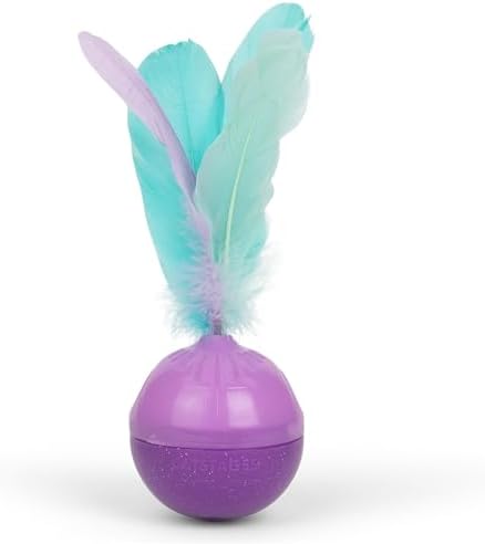 Catstages Feather Treat Stuffer Cat Toy – Interactive Cat Toy with Catnip for Treat Dispensing & Mental Stimulation, Purple