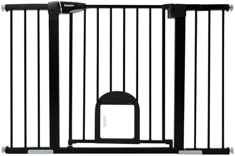Babelio Extra Wide Baby Gate with Cat Door, CatPrivilege III, 29-48"