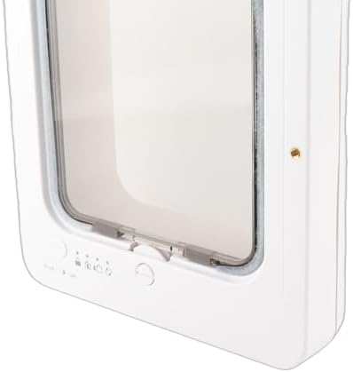 Smart Cat Door for Interior & Exterior, Automatic Sensing Microchip Dog Door with 2 Collar Sensor & 4 Way Locking, Cat Flap for Walls, Home