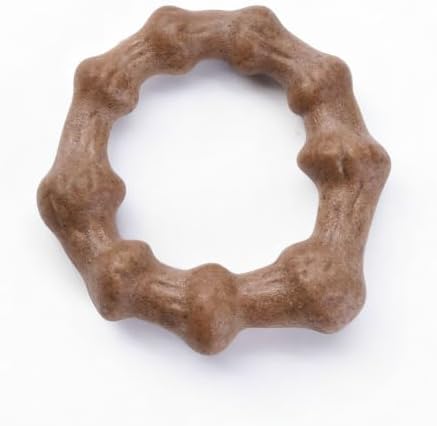 MECOOL Durable Nylon Dog Chew Toy – Bacon Flavored Ring Shape for Aggressive Chewers, Tough Interactive Fetch & Tug Toy for Medium Large Dogs, Long-Lasting Flying Disc Alternative