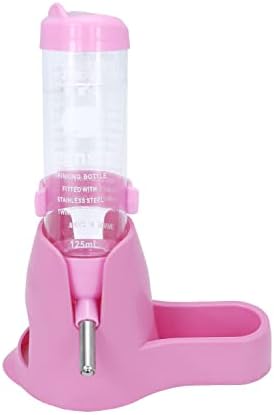 Wontee 3 in 1 Hamster Water Bottle with Food Bowl Hideout Base, 125ML, Pink