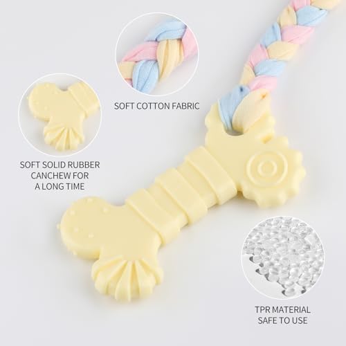 4 PCS Puppy Chew Toys for Teething Small Breed, Puppy Teething Ring, Soft Rubber Durable Dog Teething Toys, Rope Dog Toys, Funny Interactive Toy, Puppy Toys for Small Puppies, Dog Toys Set (Style 11)