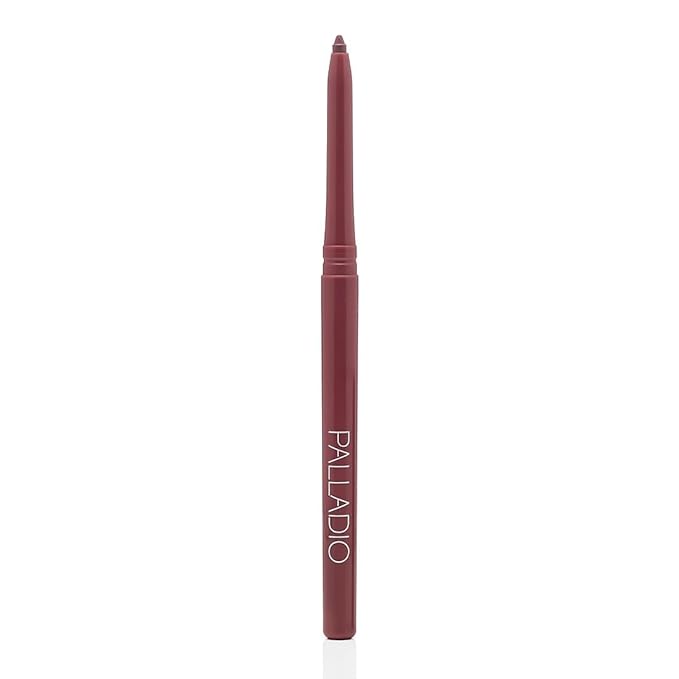 Palladio, Retractable Waterproof Lip Liner High Pigmented and Creamy Color Slim Twist Up Smudge Proof Formula with Long Lasting All Day Wear No Sharpener Required, Plum