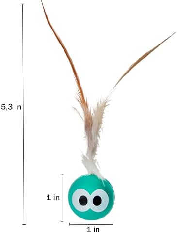 Pet Fit For Life Bouncing Balls Cat Toy with Feather - 4 Count Pack