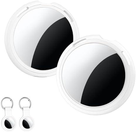 2 Pack Tracker Tags Finder Apple Find My MFi Certified Waterproof iOS Only | Bluetooth Air Smart Tags Item Finder Locator Worldwide Tracking for Key Pets Wallet Backpack Dogs Luggage Replaceable Battery