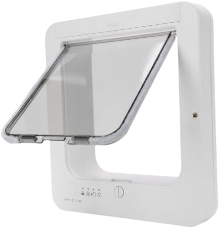 Yunseity Smart Cat Door, Automatic Cat Flap with Sensor, Collar Activated Pet Entry for Sliding Door, Electronic Pet with Remote Control
