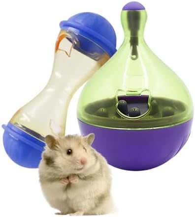 Dual Interactive Foraging Toys – Tumbler & Hourglass Treat Dispensers for Rabbits, Guinea Pigs, Hamsters & Small Pets | Mental Stimulation Chew Toys