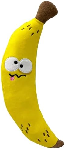 Huxley & Kent Funny Dog Toy w/Squeaker – Power Plush Squeaky Dog Toys for Small, Medium & Large Dogs – Soft Stuffed Animal for Indoor Play & Fetch - Fetchies® Bruiser Banana, Large
