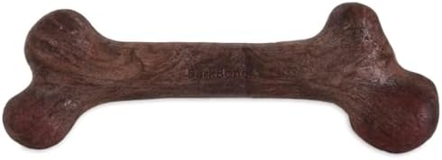 Pet Qwerks Dinosaur BarkBone - Nylon Dog Bone for Aggressive Chewers - Steak Flavor - 9.75"