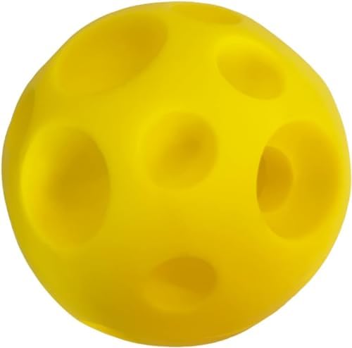Interactive Treat Ball for Dogs Cats Rabbits Bunnies Pigs Small Animal Food Dispensing Toy (Yellow)