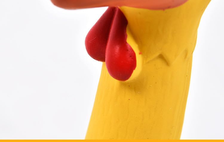 Tamu style Rubber Chicken Dog Toy, 11-Inch Yellow Screaming Squeaky Toy
