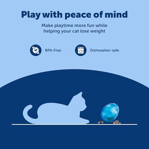 PetSafe Egg-Cersizer Interactive Cat Slow Feeder Toy | Kibble and Treat-Dispensing Cat Toy for Portion Control and Fast Eaters, Improves Digestion, Enrichment Exercise