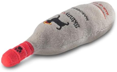 Dog Diggin Designs Skinnydog Margrrrrita Plush Dog Toy | Luxury-Inspired Parody Drink Bottle Dog Toy with Squeaker, Soft Plush Novelty Dog Toy – Shaken, Not Stirred!