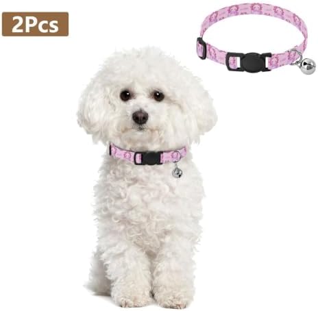2 Pack Kitten Collars Cute Pastel Axolotls Kitten Collar with Bell, Adjustable 10.6 to 17.1 Inches