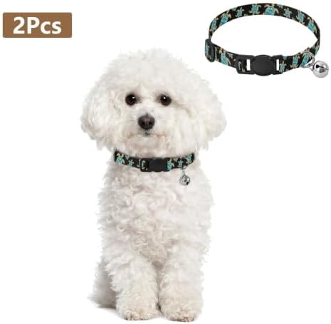 TurtlesTurquoise Easy to Clean Small Dog Collar 2 Pack Adjustable Pet Collar