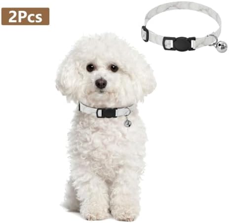 Marble Small Dog Collar 2 Pack Pet Collars for Cats Adjustable Length 10.6" to 17.1"