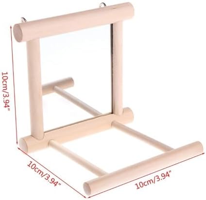 Litewoo Bird Mirror with Perch Parrot Swing Interactive Play Toys, 2 PC