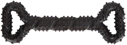 TPR Dog Chew Toy, Bone Shaped Teeth Cleaning Stick with Textured Surface, Green Black, 13 x 4.3 x 1.2 in(Black)