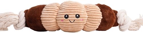 Squeaky Dog Plush Toy, Bakery Bite_Stick Collection, 12", for Various Sized Dogs (Croissant, Large)