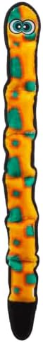 Outward Hound Durablez X-Large Snake Stuffing-Free Squeaky Plush Dog Toy for Puppies & Dogs - Interactive, Soft Yet Tough, No Mess, Jumbo Squeaker, Long-Lasting Play, 40 inch, Orange