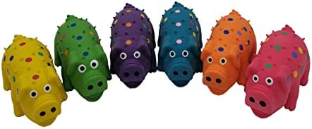 6 Pack 4 Inch Mini Latex Dog Squeaky Toys Polka Dot Piglet Pig Dog Toy for Mimi Small Dogs