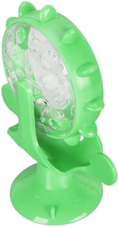 CCYLEZ Cat Slow Feeder Toy, Interactive Windmill Shape Puzzle Feeder with Suction Cup for Cats and Small Dogs Green Plastic