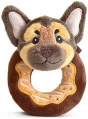 Donut Squeaky Dog Toys,Interactive Durable Puppy Chew Ring Toy,Tough Puppy Teething Toys for Small, Medium, & Large Dogs,Cute Donut Rings Gift for Different Dogs (German Shepherd Donut)