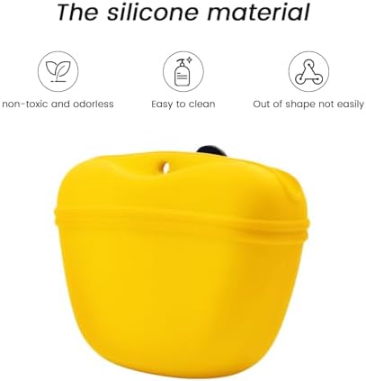 AUDWUD Silicone Dog Treat Pouch with Clicker Magnetic Closure Secure Clip