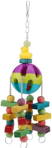 Hypeety Parrot Ball Toy Plastic Colorful Bird Chew Ball with Bells for Cage