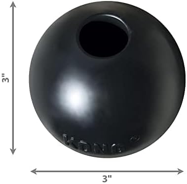 KONG Extreme Ball with Hole, Fetch Toy, Black, Large/Medium (Pack of 2)