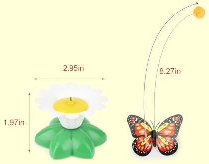 Hypeety Interactive Cat Toys Funny Electric Rotating Butterfly Steel Wire Pet Cat Kitten Teaser Toy for Indoor Cats (Color Random, Without Batteries)