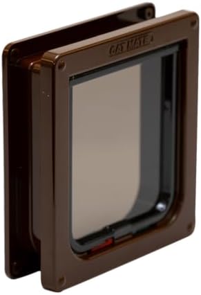 Cat Mate 4-Way-Lock Flap with Liner to 50mm for Small & Average Cats, Brown