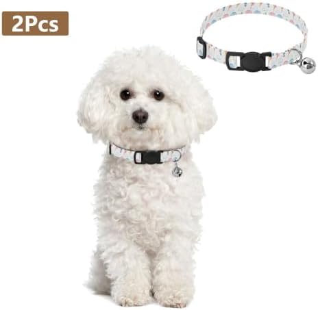 Hot Air Balloons Decorative Pet Collar with Bell 2 Pack Cat Collars Adjustable Length 10.6" to 17.1"