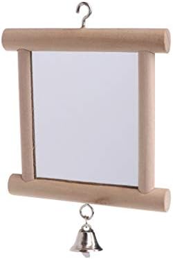 Litewoo Bird Mirror with Bell Parrot Swing Interactive Play Toys, 1PC