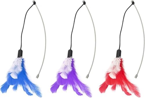 DOEL Replacement Feather Wand for Cat Toys Automatic Electric Tumbler Cat Exercise Toy for Play Kitten Teaser Feather