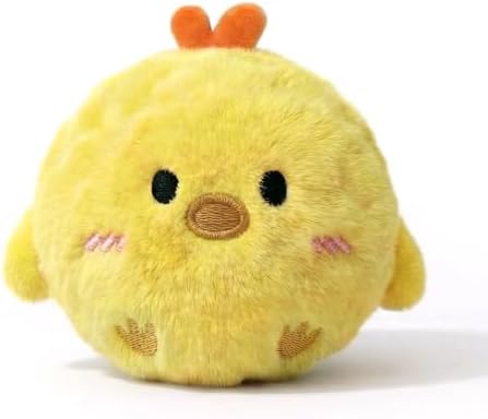 Mini Fluffy Squeaky Pet Ball for Small Dogs and Cats, 2-Inch Soft Plush Indoor Toy Ball, Gentle Interactive Play, 1 Pack Chick